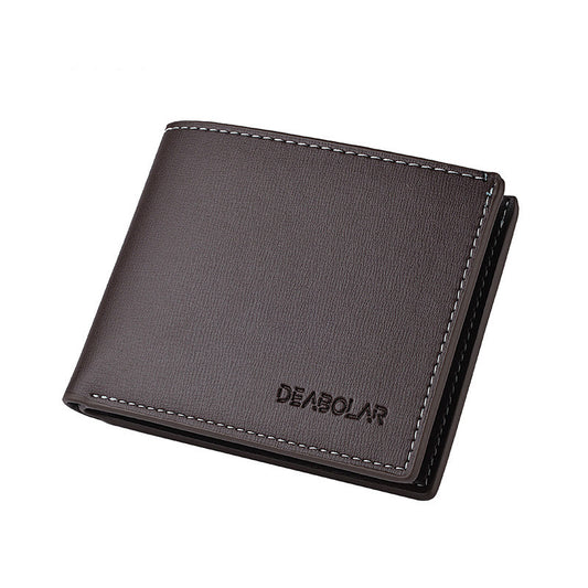 Black wallet with 'DEABOLAR' branding on a white background