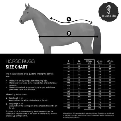 Horse size chart & Fly Rug for Horses - Youshaelia