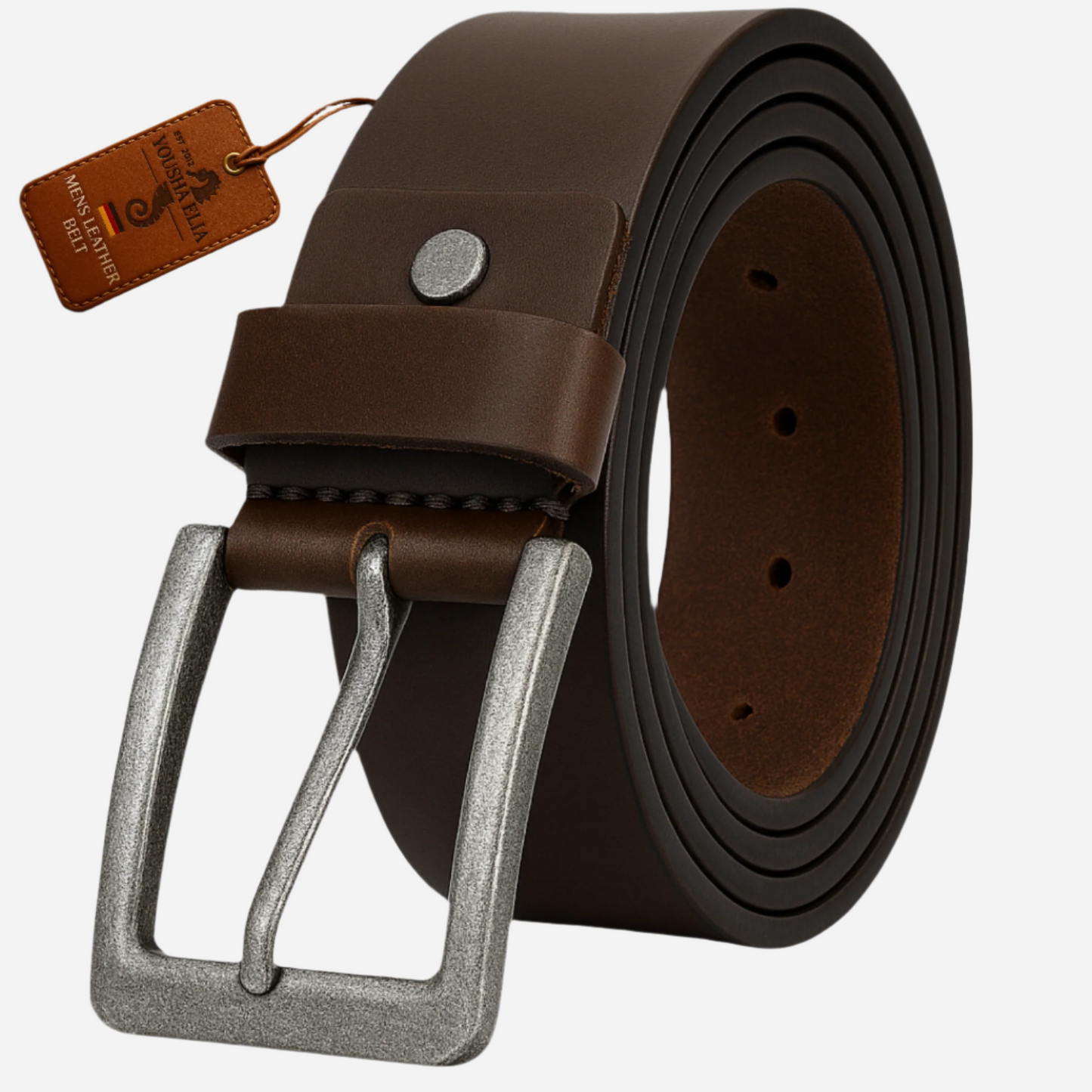 Dark brown men belt